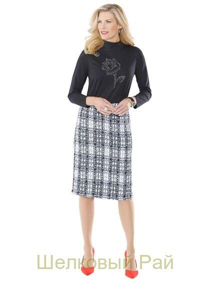 Шерсть "CHANEL" черно-белая клетка (в-263)