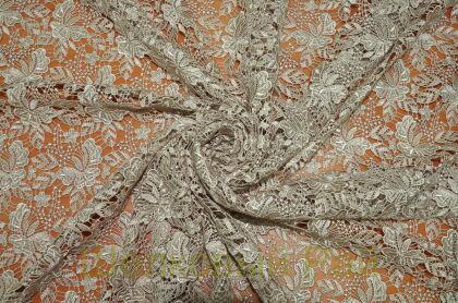 Кружевное макраме Швейцария Цвет бежево-серый (г-135)