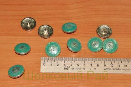 Пуговица зеленая пришивная "Chanel" 25 мм (д-449)