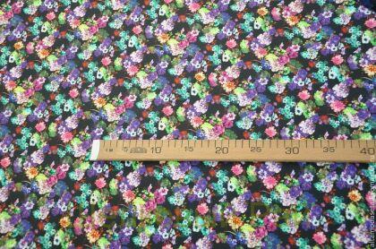 Хлопок с эластаном "Цветочная поляна" (в-137)