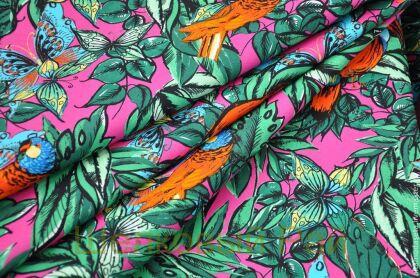 Хлопок с эластаном "Райская птица" (в-130)