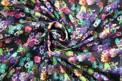 Хлопок с эластаном "Цветочная поляна" (в-137)