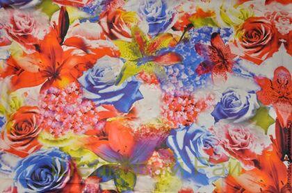 Хлопок с эластаном розы "Roberto Cavalli" (б-179)