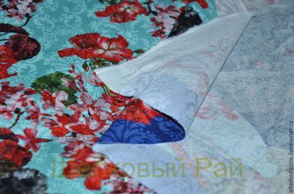 Жаккард веера "Dolce&Gabbana" фон голубой в-315