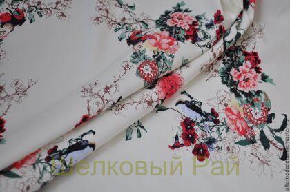 Хлопок с эластаном "красивые цветы" (в-126)