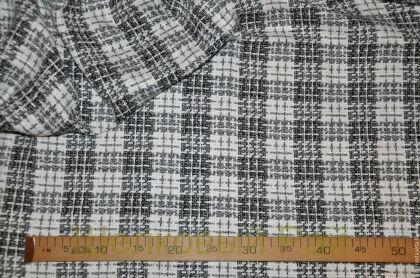 Шерсть "CHANEL" черно-белая клетка (в-263)