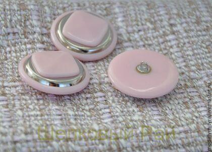 Пуговица костюмная Светло-розовый никель