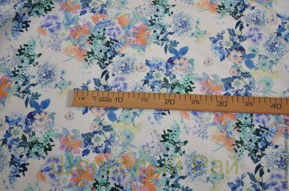 Хлопок с эластаном "Весенний пейзаж" (в-136)