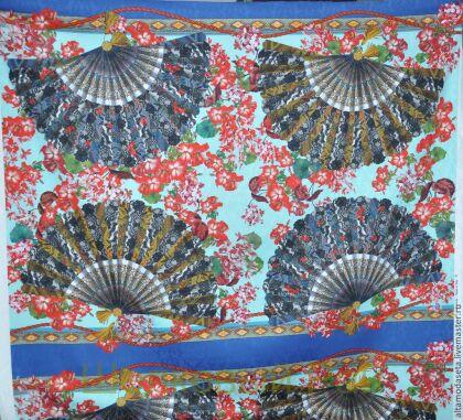 Жаккард веера "Dolce&Gabbana" фон голубой в-315