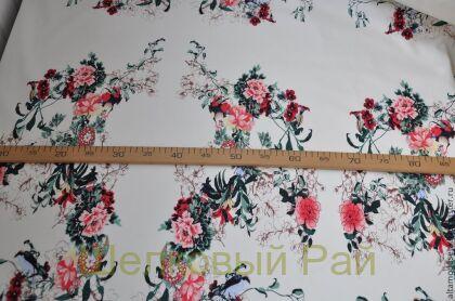 Хлопок с эластаном "красивые цветы" (в-126)
