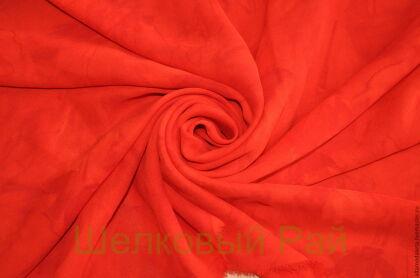 Крепдешин шелковый "Gandini" (цвет ярко-красный) а-4