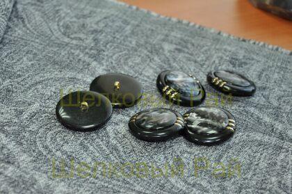 Пуговица пришивная Цвет Черный с перламутром
