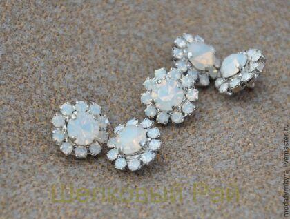 Пуговица декоративная стразы перламутровые