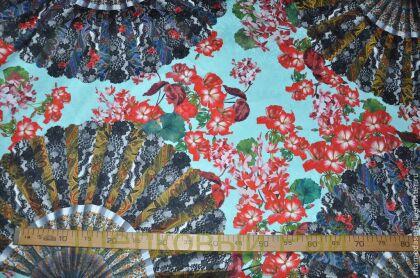 Жаккард веера "Dolce&Gabbana" фон голубой в-315