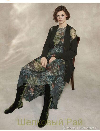 Шифон шелк с оленями "A. Ferretti" (д-908)