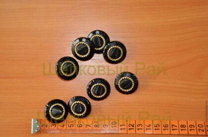 Пуговица пришивная Цвет Черный с золотом