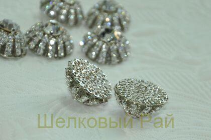 Пуговица декоративная со стразами и кристаллами (crustal)