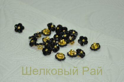 Пуговица блузочная "Цветок" (цвет черный)