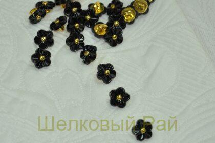 Пуговица блузочная "Цветок" (цвет черный)