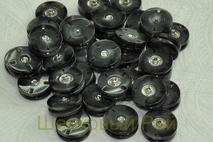 Кнопка пришивная пластиковая (цвет чено-серый)