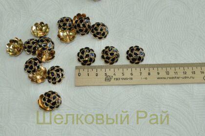 Пуговица металлическая круглая CHANEL (цвет черный)