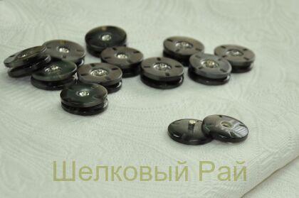 Кнопка пришивная пластиковая (цвет чено-серый)