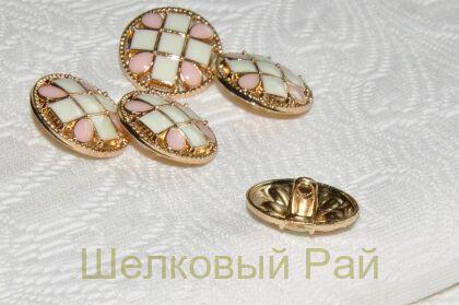 Пуговица круглая розовая 21 мм (д-931)