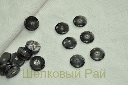 Кнопка пришивная пластиковая (цвет чено-серый)