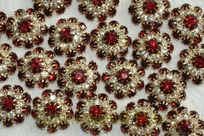 Пуговицы со стразами (К-02) (цвет гранатовый)