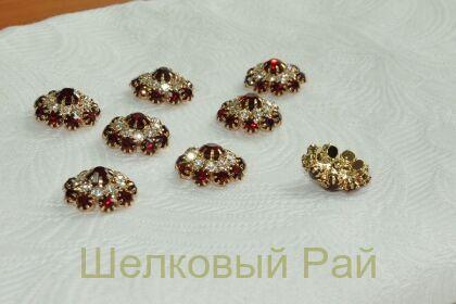 Пуговицы со стразами (К-02) (цвет гранатовый)