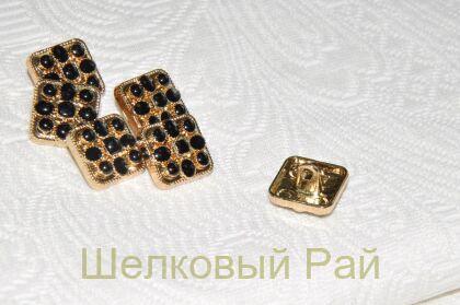 Пуговица квадратная черная (д-932)