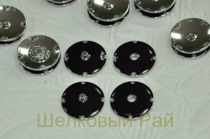 Кнопка пришивная металлическая Цвет Эмаль черная