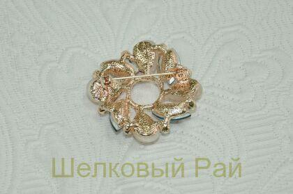 Брошь декоративная цвет бежево-розовый опал