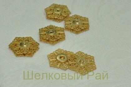 Кнопка пришивная Цвет Золотой 21779/oro