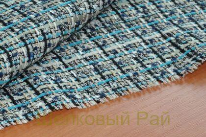 Ткань костюмная "Chanel" арт д-203 (цвет голубой)