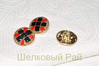 Пуговица красно-черная (д-930)