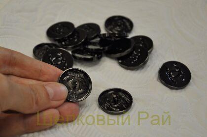 Пуговицы Chanel - 25 мм цвет никель "Chanel" (к-27)