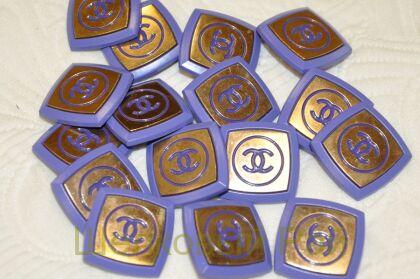 Пуговицы сиреневые квадратные "Chanel" (к-18)