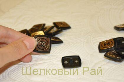 Пуговицы черные квадратные "Chanel" (к-21)