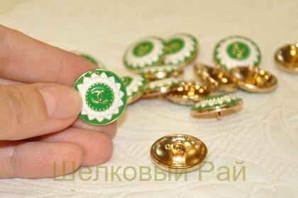 Пуговицы зеленые "Chanel" (к-28)