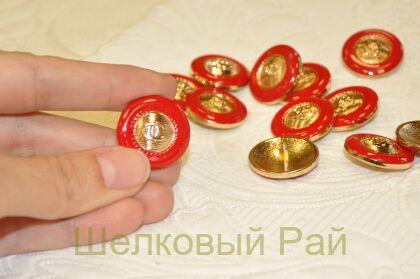 Пуговицы красные круглые "Chanel" (к-15)