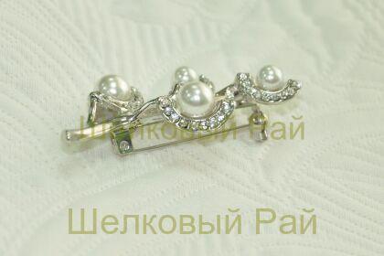 Брошь декоративная "Ветка жемчуга"