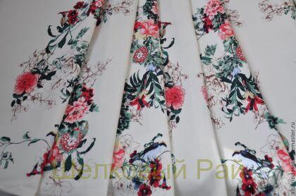 Хлопок с эластаном "красивые цветы" (в-126)