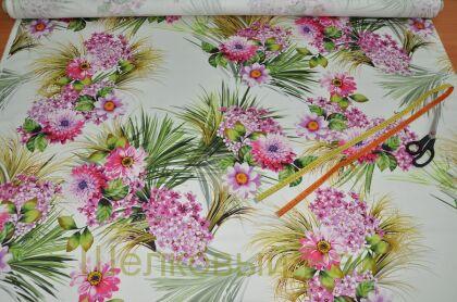 Хлопок с эластаном "Laura Biagiotti" Георгины (д-69)