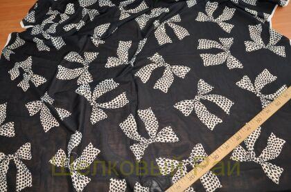 Батист хлопковый с бантами