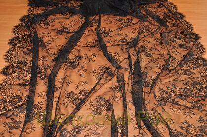 Кружево черное тонкое "Solstiss" (к-36)