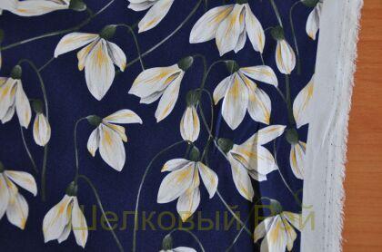 Шелк крепдешин подснежники "Valentino" (д-1004)