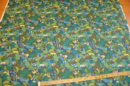 Хлопок-лен с попугаями (к-47)