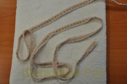 Тесьма сиреневая с золотом 1,5 см "Chanel" (д-1451)