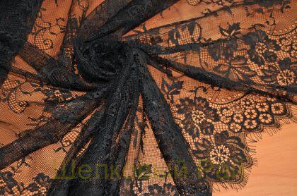 Кружево черное тонкое "Solstiss" (к-36)